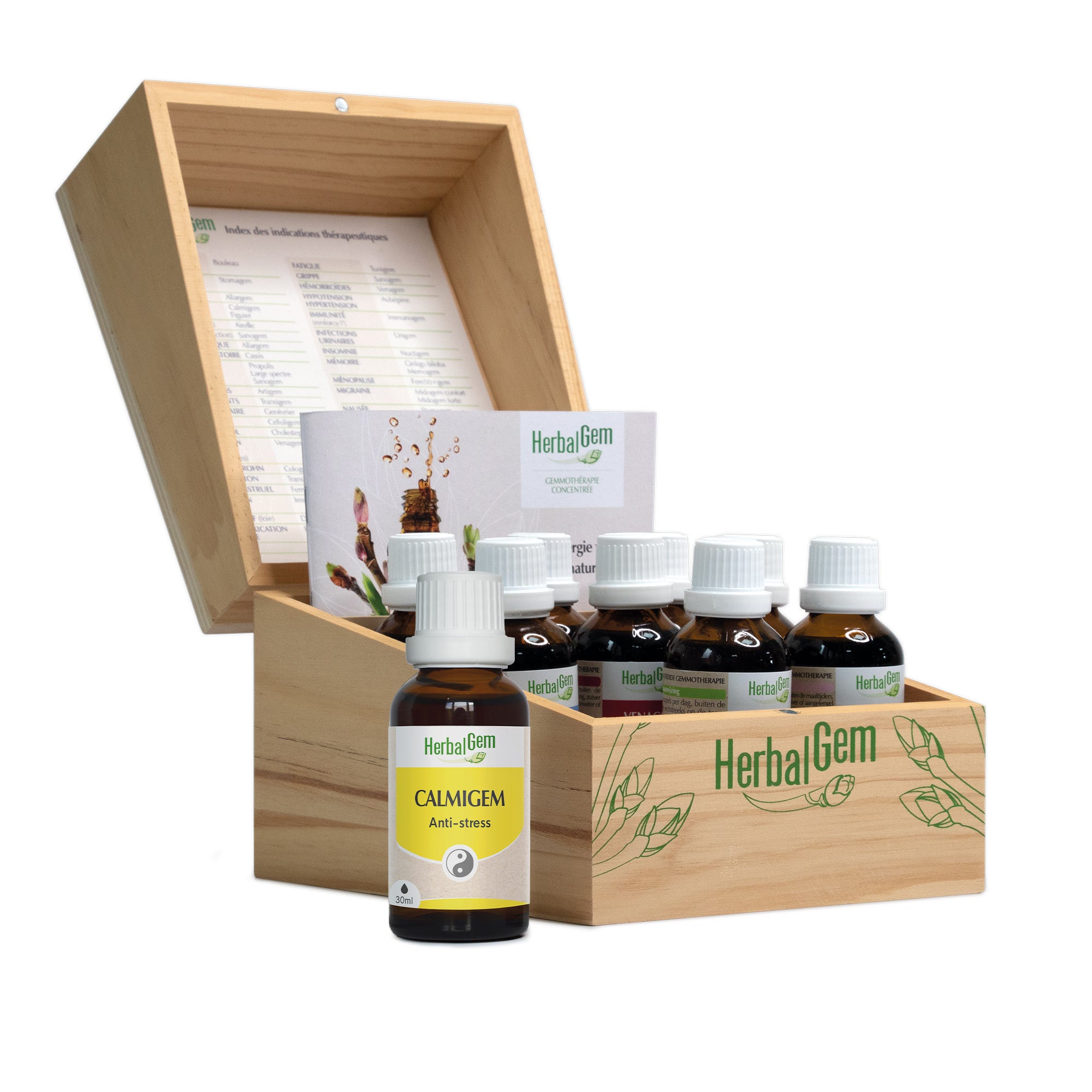 Gemmothèque pour solutions de gemmothérapie